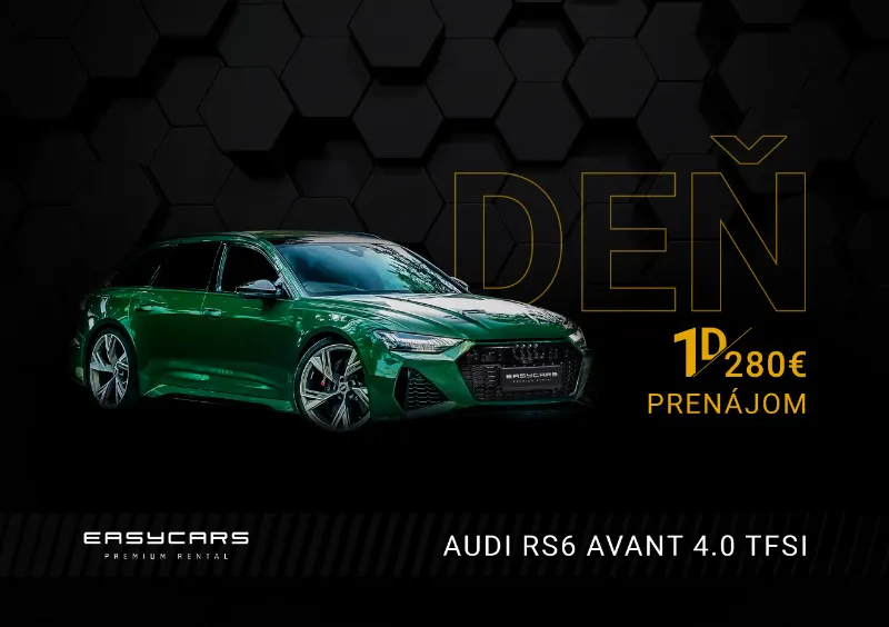 Ilustračný obrázok kupónu so zeleným vozidlom Audi.